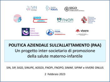 Progetto di Politica Aziendale sull’Allattamento (PAA): un progetto inter-societario di promozione della salute materno-infantile